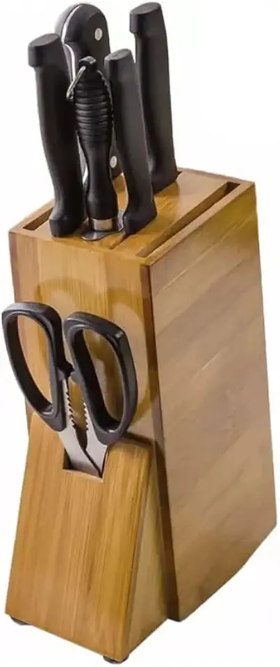 Porta Facas em Bambu Cepo Natural Suporte para Facas Cozinha Organização