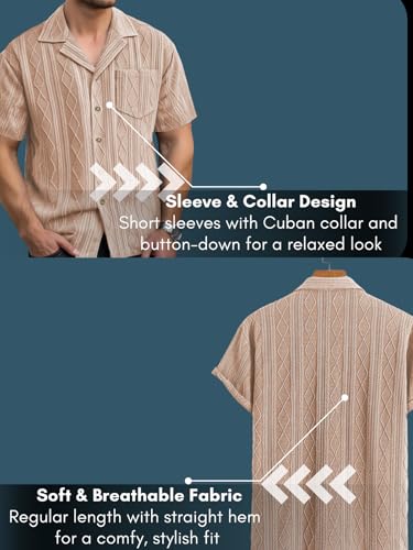 Image of Leriya Fashion Shirt for Man | Mens Casual Shirts | Shirt for Man| Shirts for Mens Stylish |Half Sleeve Button Down Textured Summer Beach Goa Wear Holiday Outfits (Available in Plus Sizes)