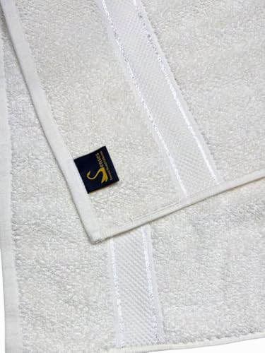 Image of SENSES By Riba Cotton Towels for Bath 550 GSM - White, 1 Pc | Super Soft, Large Size, Absorbent, Lightweight, Antimicrobial, Low Linting