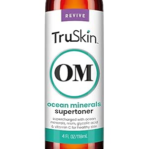 TruSkin Daily Facial Super Toner for All Skin Types, with Glycolic Acid, Vitamin C, Ocean Minerals and Organic Anti Aging Ingredients