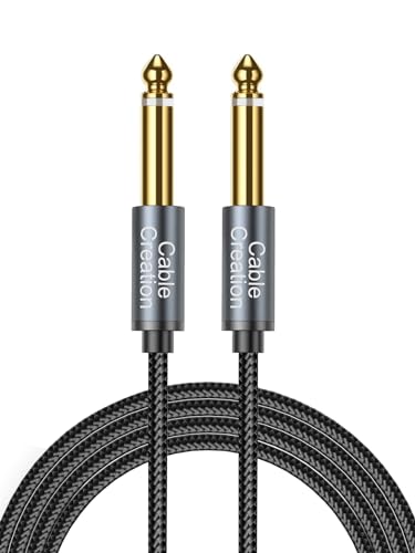 CableCreation 1/4 Instrument Guitar Cable (10FT/3M), Nylon Braid 6.35mm TS Straight Male to Male for Electric Guitar, Bass, Keyboard, Mixer, Amplifier, Amp, Speaker, Equalizer