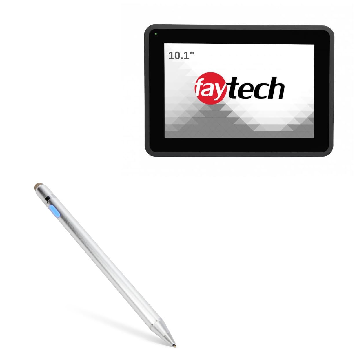 BoxWave Stylus Pen Compatible with FayTech FT101TMCAPOB (10.1 in) - AccuPoint Active Stylus, Electronic Stylus with Ultra Fine Tip - Metallic Silver