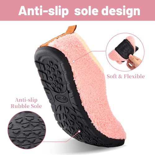 Image of Ibeauti Women Mens House Slippers Lightweight Comfy Barefoot Slipper Socks Rubber Sole House Shoes for Indoor /Outdoor Bedroom Travel