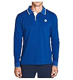  NORTH SAILS Uomo Stretch Polo Camicia in Blu Oceano Cotone Maniche Lunghe con Abbottonatura e Spacchi Laterali sul Fondo - M