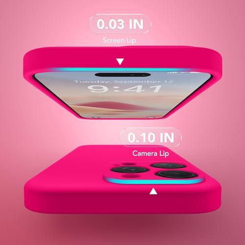 Image of Magnetic for iPhone 13 Pro Max Case, Compatible with MagSafe, [Full Camera Protection][Screen Protector] Silicone Shockproof Protective Phone Case for iPhone 13 Pro Max 6.7 inch, Hot Pink