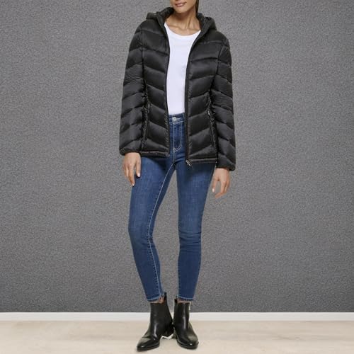 Calvin Klein Women's Classic Hooded Zip Front Puffer Coat - Image 7