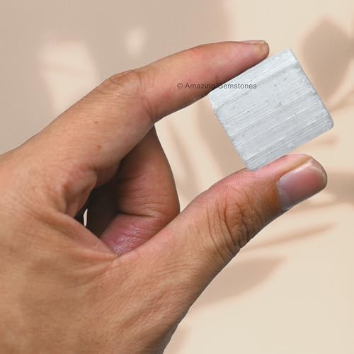 Image of Amazing Gemstone 2 Pieces Selenite Raw Crystals and Healing Stones, Natural Rocks for Tumbling and DIY Raw Stones and Crystals