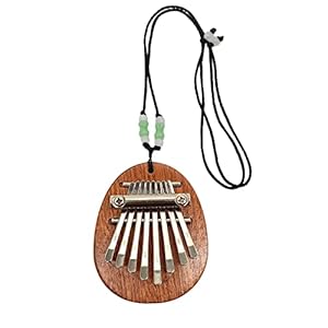 8 Keys Portable Mini Kalimba Finger Thumb Piano Marimba Musical Handmade Instruments Solid Wood with Lanyard