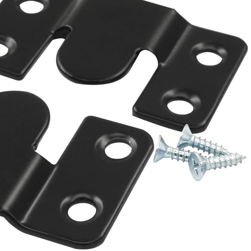 Image of 8 Pcs Interlocking Flush Mount Bracket, Stainless Steel Hanging Buckle Z Clip Hanging Bracket Wall Mounting Brackets Picture Hanger Buckle(Black)