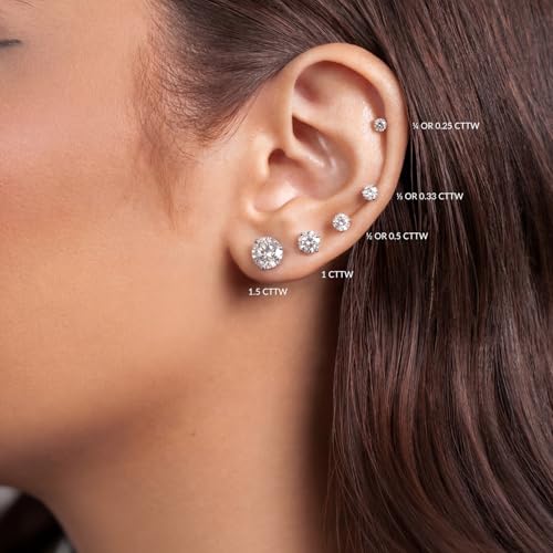 Image of Privosa - Lab Grown Diamond Stud Earrings in 14K Gold