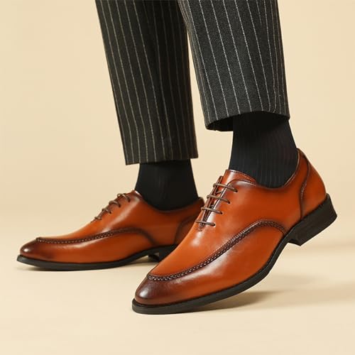 YZABEL Mens Tuxedo Shoes Patent Dress Shoes Fashion Printed Lace-Up Pointed-Toe Oxfords Shoes Business Meeting Office Work Shoes2