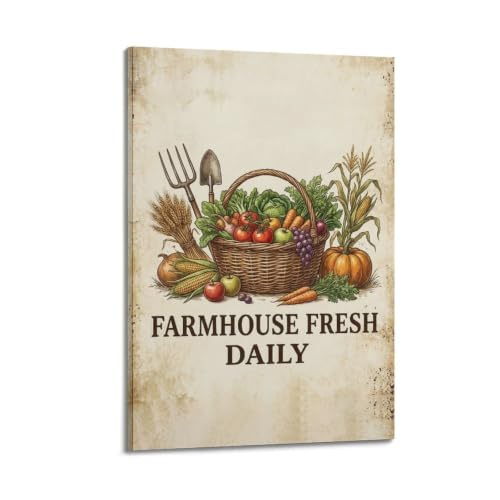 Poster Vintage Farmhouse Market OKAHYS - Impression Toile de Décoration 50x75 cm