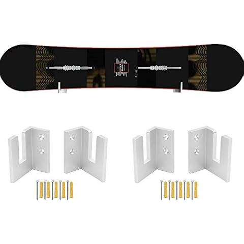 YYST Snowboard Wall Mount Snowboard Wall Rack Hanger - No Board - Fit Snowboard, Longboard (2) Cover