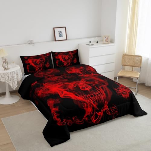 Image of Feelyou Skull Comforter Decor 3D Bedding Set Twin Size for Adults Teens