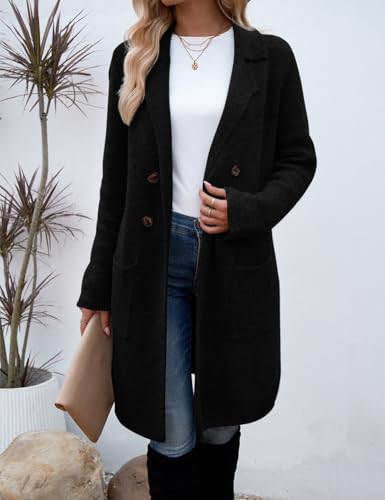 Image of CiCiBird Women Fall Long Cardigan Sweater Trendy Knit Jacket Coat Dressy Blazer Coatigan