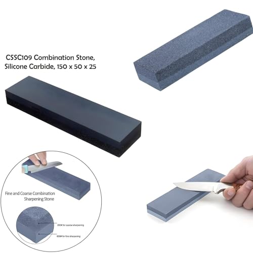 Image of Dual Grit Sharpening Stone, 400 /600 Grit, Double Sided Whetstone Knife Sharpener for Kitchen Knives, Scissors, Chisels, Garden Tools, Water Stone with Non-Slip Base