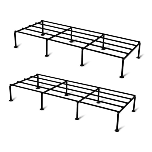 Anandi Green's Rectangular Black Color Anti Rust Metal plant Stand For for Balcony, living room, indoor and outdoor use Pack of 2