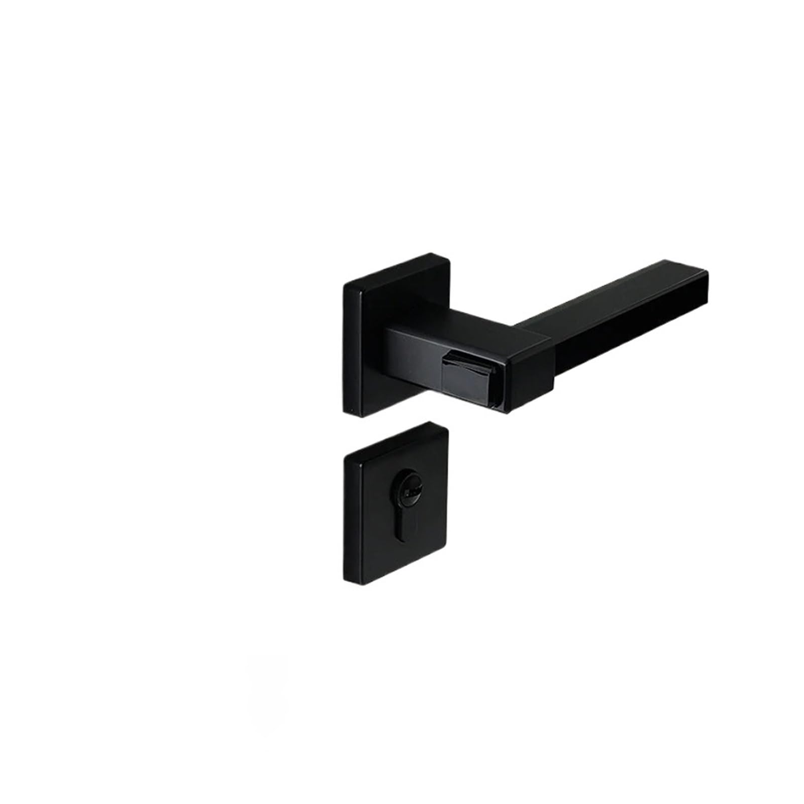 BSAXITHZB Handle Bedroom Door Lock Silent Handle with Key(7058-BLACK_72MM)