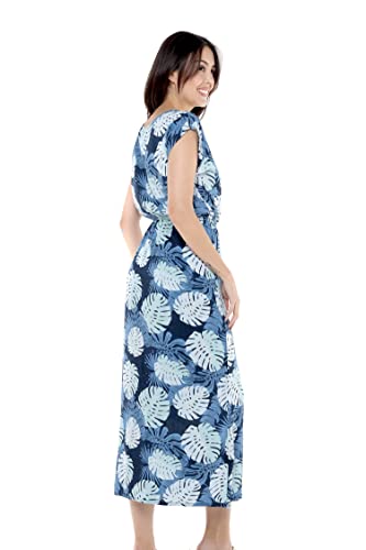 Image of Hawaii Hangover Women's Hawaiian Cap Sleeve Maxi Dress Signature Prints