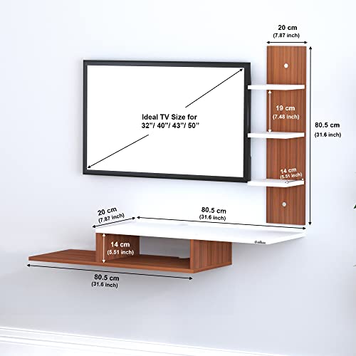 Image of Anikaa Thomas Engineered Wooden TV Unit /TV Stand /Wall Mounted TV Unit /TV Cabinet /TV Entertainment Unit (Walnut) - Ideal for Upto 43 inch(D.I.Y)