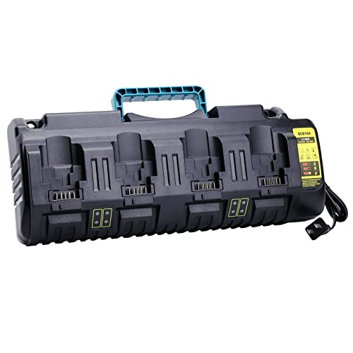 Lasica DCB104 4-Port Rapid Charger Replacement for Dewalt Battery Charger Station DCB104, Compatible with DeWalt 12V and 20V/60V Max DCB3244 DCB206 DCB204 DCB203 DCB606 Cordless Tool Battery Packs