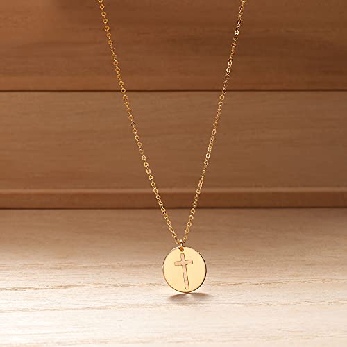 Ross-Simons Italian 14kt Yellow Gold Cross Cutout Disc Necklace3