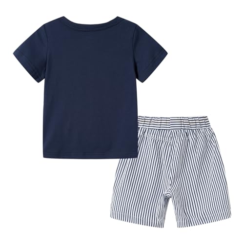 Image of Mud Kingdom Woven Short Sets for Boys Summer Holiday Outfits Casual Short Sleeve