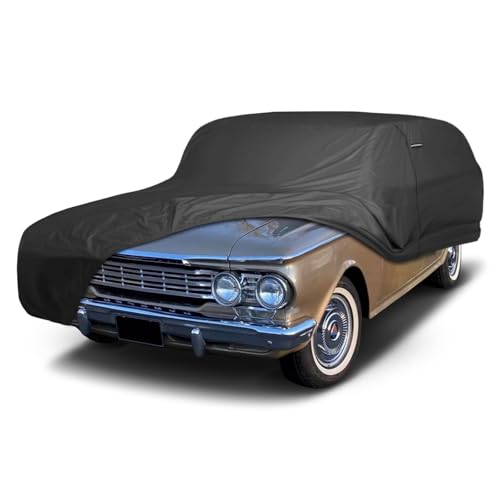 Image of iCarCover Premium Custom Car Cover for 1958-1962 AMC Rambler Cross Country Heavy Duty Waterproof All Weather Rain Snow Sun Protector Custom Full Exterior Indoor Outdoor Protection Car Cover (Black)