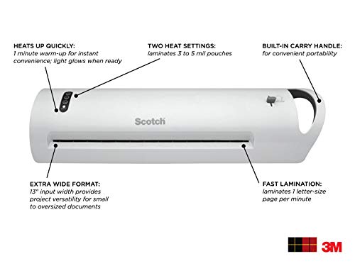 Scotch Advanced Thermal Laminator, Extra Wide 13-Inch Input, 1-Minute Warm-up (TL1302VP)