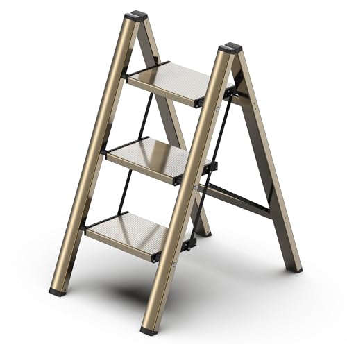 GameGem 3-Stufen-Stehleiter Champagne Gold