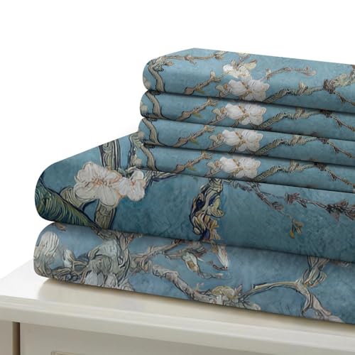 Housse de couette fleurs d'amandier 140x200 microfibre