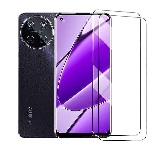 HuiYouMY 2 Pcs Cristal Templado Compatible with Realme 11 4G Cristal Templado,Protector Pantalla Antiarañazos, Antihuellas, Sin Burbujas, Dureza 9H,Ultra Resistente Antigolpes Cristal Antirotura
