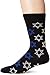 Socksmith Men's Star Of David Crew Socks, Black, Large