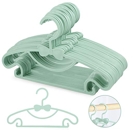 Grucce Appendiabiti Bambini Grucce Antiscivolo Bambino Plastica, 20 Appendini Sottili per i Vestitini di Bambini e Neonati Grucce Salvaspazio per Armadio, Blu