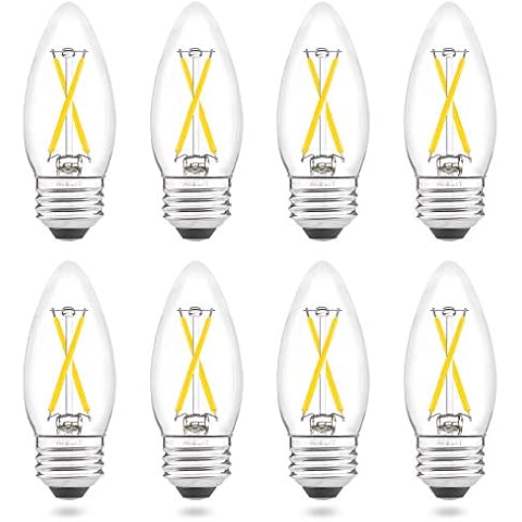 AIELIT Dimmable E26 LED Candelabra Bulb 25 Watt Equivalent, Candle Daylight White 5000K, 200LM, 2W B11 Chandelier Light Bulbs for Desk Table Lamp Pendant Lights Ceiling Fans Wall Scones, 8 Pack Cover