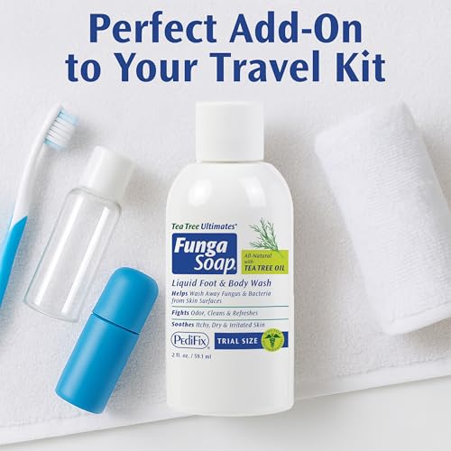 Image of Pedifix FungaSoap Tea Tree Oil Foot & Body Wash, Travel Size, 2 oz | Tea tree oil wash removes sweat, dirt and odor from feet and body while soothing itchy, irritated skin. Use daily.