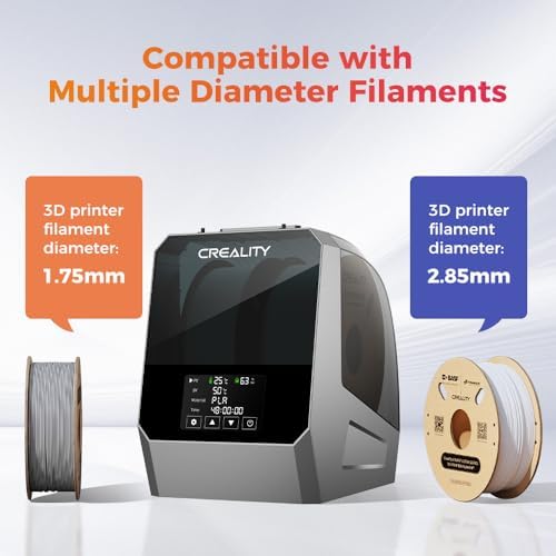 Creality Offiziell 2 Rollen 3D Drucker Filament Trockner, Space Pi Filament trockner Plus with 360° Heating, 2KG Upgraded Filament Trockner Box Support PLA ABS PETG TPU 1.75/2.85mm