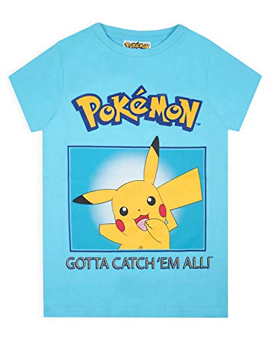 Pokemon Camiseta niños Pikachu Gotta Catch Em All Kids Girls Blue Top 11-12 años