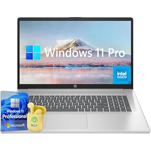 HP 17.3″ Business Laptop Computer, Windows 11 Pro Laptop 32GB RAM 1TB SSD, Intel Core i3-1215U 6-Core Processor, FHD IPS LED Display, Numeric Keypad, Camera Shutter, NLY Earphones, Natural Silver