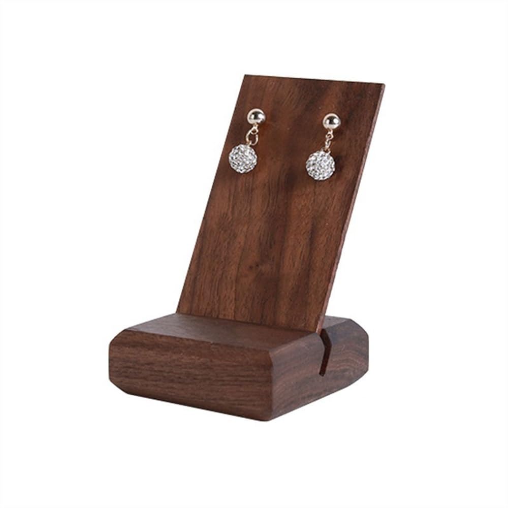 Zeng25liangOu-12 jewellery stand Light Luxury Simple Walnut Jewelry Display Rack Display Shooting Props Earrings Ring Small Jewelry Racks for Display and Storage(Small)