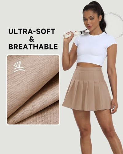 Image of Pleated Skirts for Women Tennis Skirt with Shorts High Waisted Mini Skort
