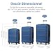 Kono Suitcase Lightweight ABS+PC Hard Shell Hand Luggage Trolley Travel Cabin Carry-on with TSA Combination Lock and 4 Wheels (20", Navy)