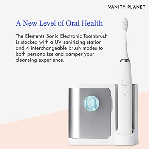 Brosse à dents électrique anti-bactérienne Vanity Planet base UV et 3 têtes de rechange