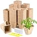 Doubleggs 70-Pack 3.15 inch Square Peat Pots for Seedlings with 100 Labels, Biodegradable Nursery Pots with Drainage Holes for Plants