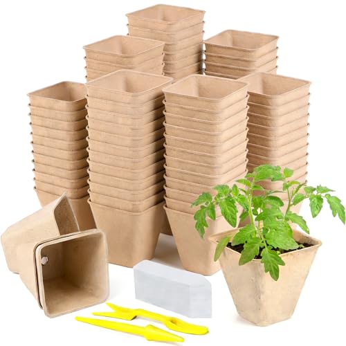 70-Pack Square Peat Pots for Seedlings