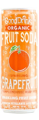 GoodDrink Organic Fruit Soda, Grapefruit – 355ml (Pack of 12)