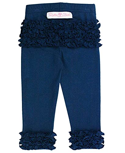 Image of RuffleButts Toddler Girl Merry & Bright Ruffle Leggings - Ankle Leggings | 75% Cotton 23% Spandex 2% Elastane, Breathable Lightweight, Elastic Waistband, Signature Rear Detail To 4T, Machine Washable