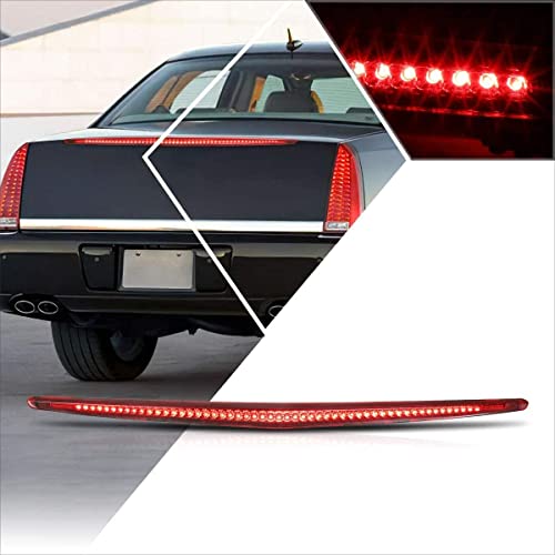 LED 3rd Third Brake Light,Rear Trunk Center High Mount Stop Light Compatible with Cadillac DTS 06-11,Chrome/Red