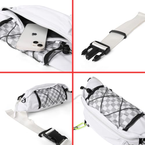 Image of Tressential Waist Bag for Men Women | Cross Body Fanny Pack Sling Bag for Hiking, Travel, Camping, Outdoor Sports, Cycling | Money Belt with Adjustable Strap (White)
