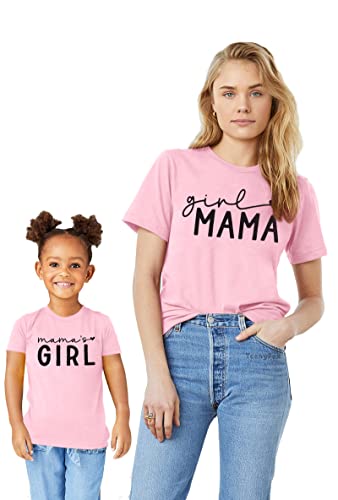 Mommy and Me Matching Shirt Mama Girl Matching Tee Mom and Daughter Tshirt Heart Graphic Family Matching Set Clothes4